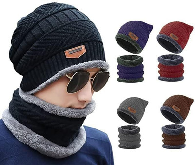 KAVRUL Woven Beanie Cap(Pack of 2)