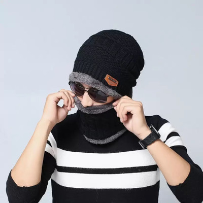 MONI FIY Embroidered Beanie Cap(Pack of 2)