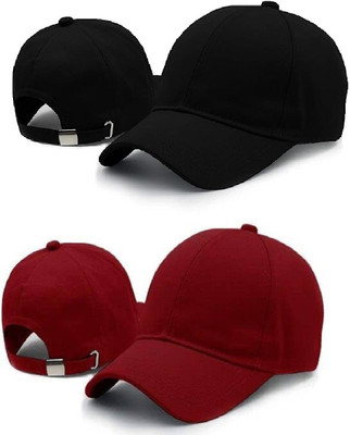 time gp Applique, Solid, Self Design Sports/Regular Cap Cap(Pack of 2)