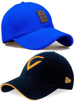 Rozti Embroidered, Self Design, Solid Sports/Regular Cap Cap(Pack of 2)