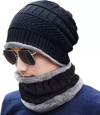 BAYEMA Solid Beanie Cap(Pack of 2)