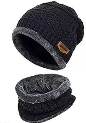 INFISPACE Solid Beanie Cap(Pack of 2)