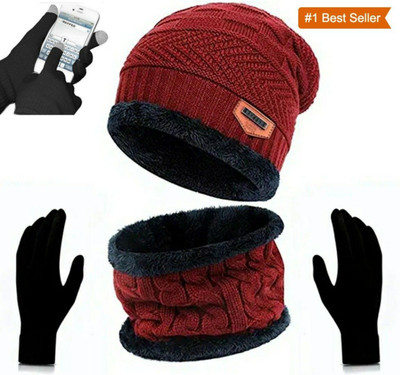 JusAwesm Beanie Cap(Pack of 2)