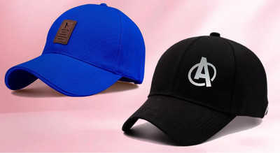 CLASSYMESSI Checkered, Self Design, Solid Sports/Regular Cap Cap(Pack of 2)
