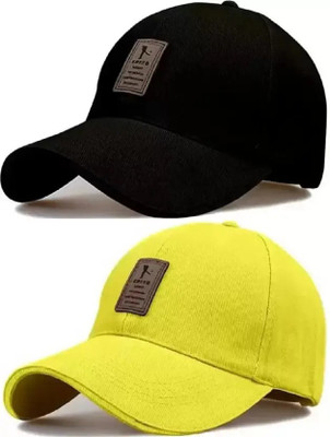 ILLARION Printed, Self Design, Solid Sports/Regular Cap Cap(Pack of 2)