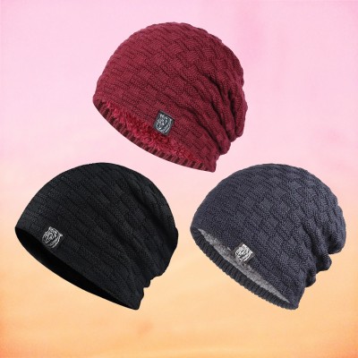 ALAMOS Beanie Cap(Pack of 3)