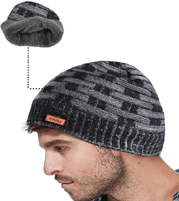 Knotyy Self Design Beanie Cap