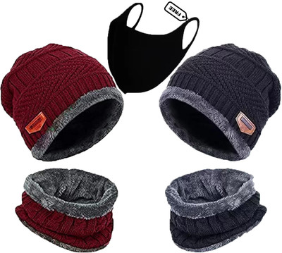 CLASSYMESSI Beanie Cap(Pack of 3)