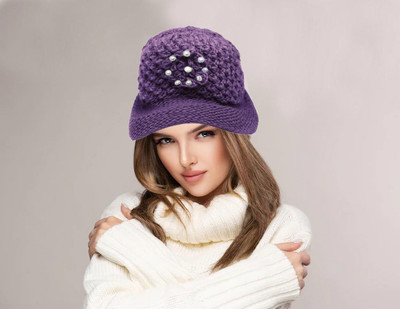 TRUE INDIAN Woven, Self Design Beanie Cap