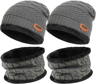FStyler Solid Beanie Cap(Pack of 2)