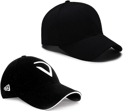 selloria Solid, Self Design, Embroidered Sports/Regular Cap Cap(Pack of 2)