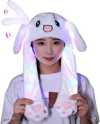 SHUANG YOU Rabbit Hat The Ears pop Hat Funny Bunny Solid Beanie Women Cap