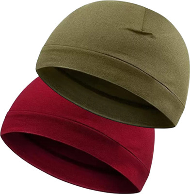 Caiuse Solid Beanie Cap(Pack of 2)