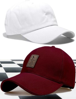 CLASSYMESSI Solid, Self Design Sports/Regular Cap Cap(Pack of 2)