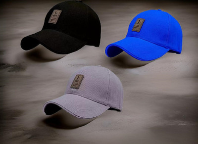 FD FLORIDA Solid, Self Design Sports/Regular Cap Cap(Pack of 3)