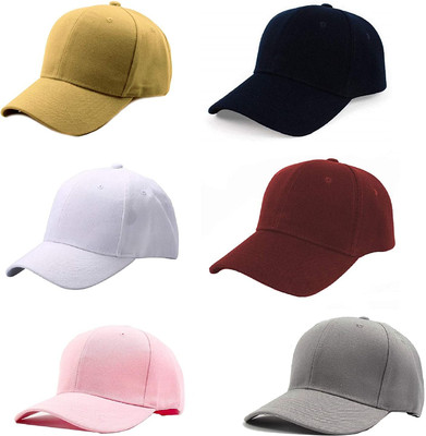 SIYAA Solid Sports/Regular Cap Cap(Pack of 6)