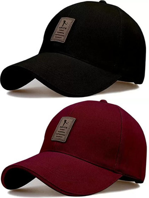 HMOGOVON Solid Sports/Regular Cap Cap(Pack of 2)
