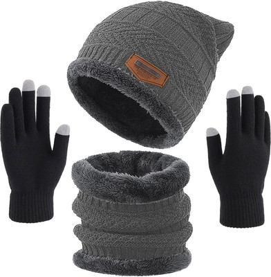 Wearslim Solid Beanie Cap(Pack of 3)