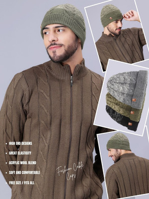 Bharatasya Self Design Skull Cap Cap