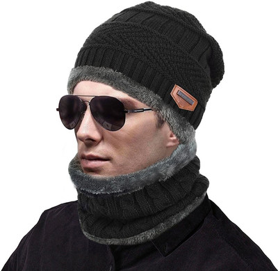 TEEMOODS Solid Beanie Cap