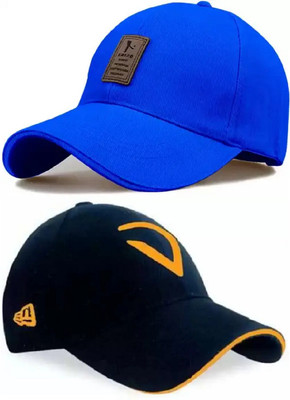 BLUCAPS Embroidered, Solid, Self Design Sports/Regular Cap Cap(Pack of 2)