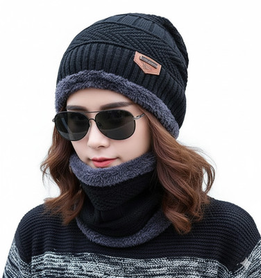 FADDISH Embellished, Woven Beanie Cap