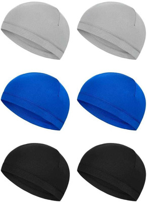 Maa Hosiery Solid, Self Design Skull Cap Cap(Pack of 6)