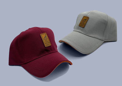 Rigzy Printed, Self Design, Solid Sports/Regular Cap Cap(Pack of 2)