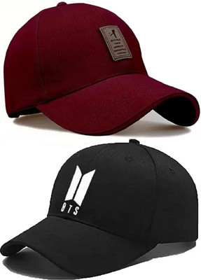 M John's Solid, Self Design Sports/Regular Cap Cap(Pack of 2)