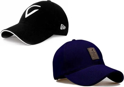 cap world Embroidered, Self Design, Solid Sports/Regular Cap Cap(Pack of 2)
