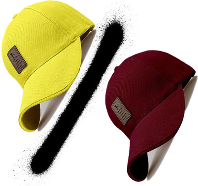 CLASSYMESSI Solid, Self Design Sports/Regular Cap Cap(Pack of 2)