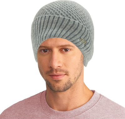 TRUE INDIAN Solid, Self Design Beanie Cap