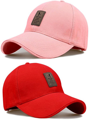 CLASSYMESSI Solid, Self Design, Printed Sports/Regular Cap Cap(Pack of 2)