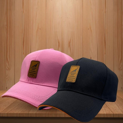 ALAMOS Printed, Self Design, Solid Sports/Regular Cap Cap(Pack of 2)