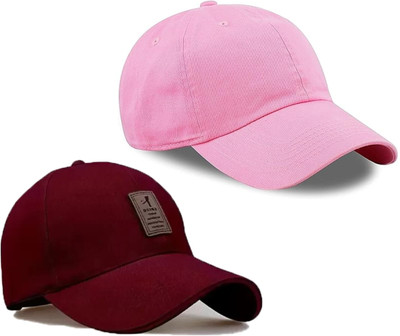 CLASSYMESSI Solid, Self Design, Embroidered Sports/Regular Cap Cap(Pack of 2)