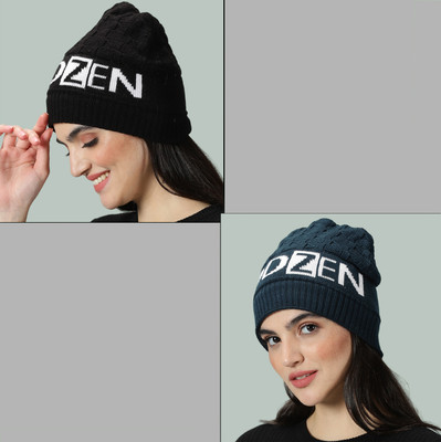 Diversify Solid Beanie Cap(Pack of 2)