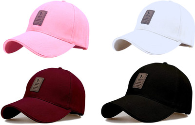 CLASSYMESSI Solid Sports/Regular Cap Cap(Pack of 4)