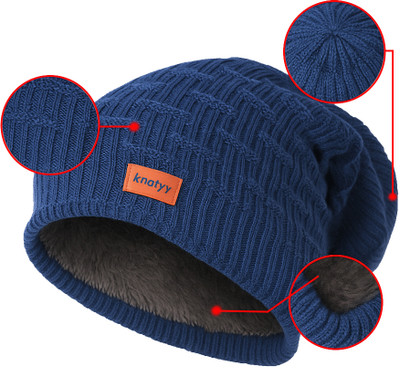 Knotyy Self Design Beanie Cap