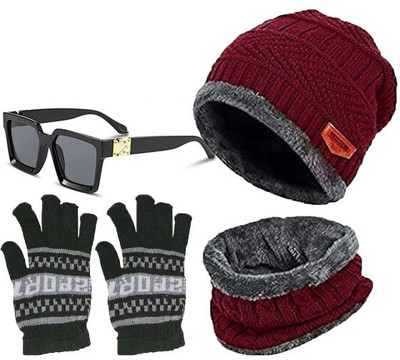 CLASSYMESSI Beanie Cap(Pack of 3)