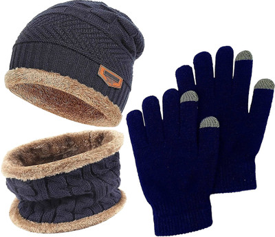 Femies Solid Beanie Cap(Pack of 2)