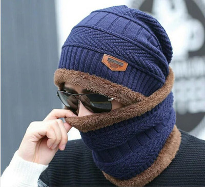 AlexVyan Solid, Self Design Beanie Cap