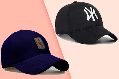 BLUCAPS Self Design, Solid Sports/Regular Cap Cap(Pack of 2)