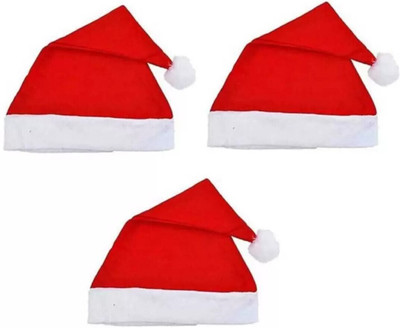 TrendingBazzar Solid Santa Cap Cap(Pack of 3)