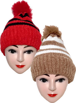The Window Shop Striped Beanie Cap(Pack of 2)