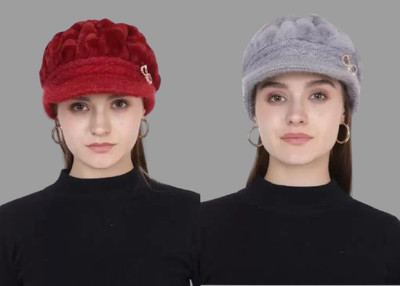 GLAMHOOD Solid Visor Cap Cap(Pack of 2)