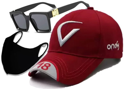 CLASSYMESSI Solid, Self Design, Embroidered Sports/Regular Cap Cap(Pack of 3)