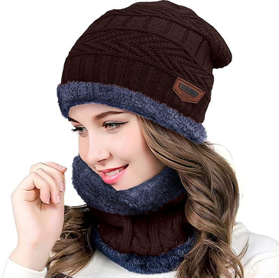 ARINJAY Solid Beanie Cap(Pack of 2)