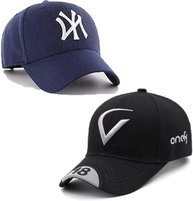 ILLEARION Solid, Self Design, Embroidered Sports/Regular Cap Cap(Pack of 2)