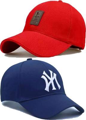 CLASSYMESSI Solid, Self Design, Embroidered Sports/Regular Cap Cap(Pack of 2)