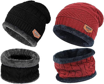 QODEL RIGHT CHOICE Solid Beanie Cap(Pack of 2)